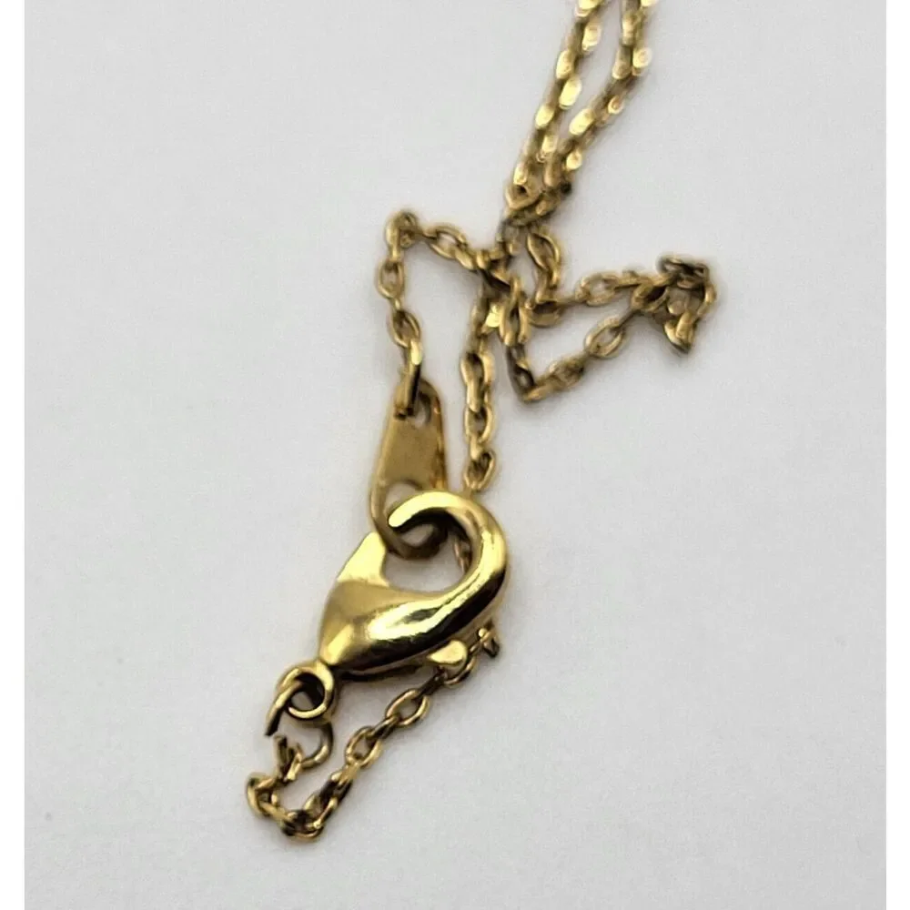 Matte Gold Triangle Charm with Flourite Dainty 17in